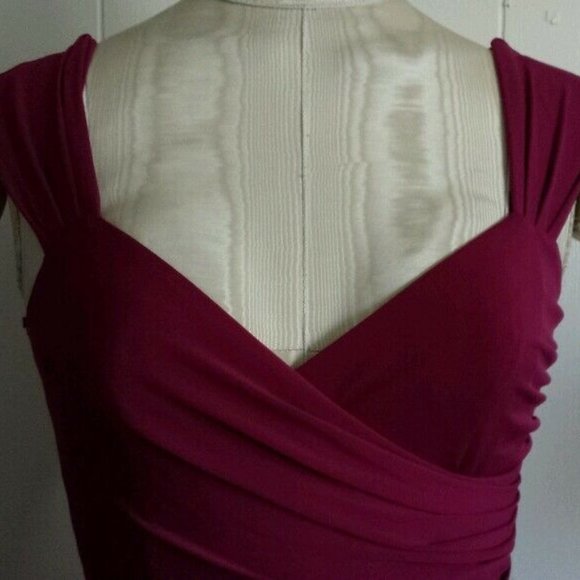 NWT ANN Taylor Very Berry Jersey Tucked Strap Dres - Picture 6 of 6